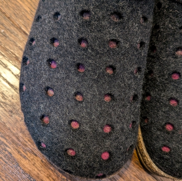 Haflinger Grizzly Holly Wool Clogs Grey Purple Size 39 (8) - Picture 3 of 14